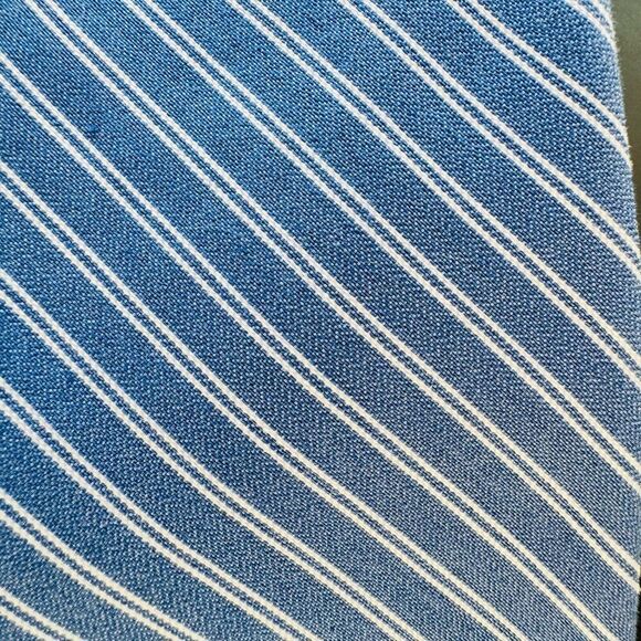 IKE BEHAR Textured Blue White Stripe Men's Luxury Tie - Picture 3 of 7